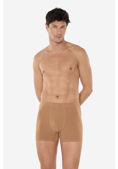 Malabadi Erkek Görünmez Boxer Cappuccino 3'lü Paket Likralı Modal Iç Göstermeyen Boxer Mb58