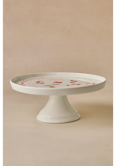 Karaca Cherry Time Kek Standı 25 Cm Kırmızı