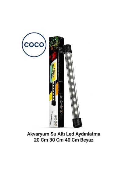 Coco Akvaryum Su Altı Led Aydınlatma 20 Cm Beyaz 3w 6 Led Akvaryum İçi Aydınlatma