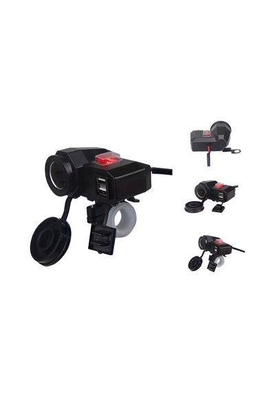 IC266F-1 Motorsiklet Usb Şarj Seti Anahtarlı
