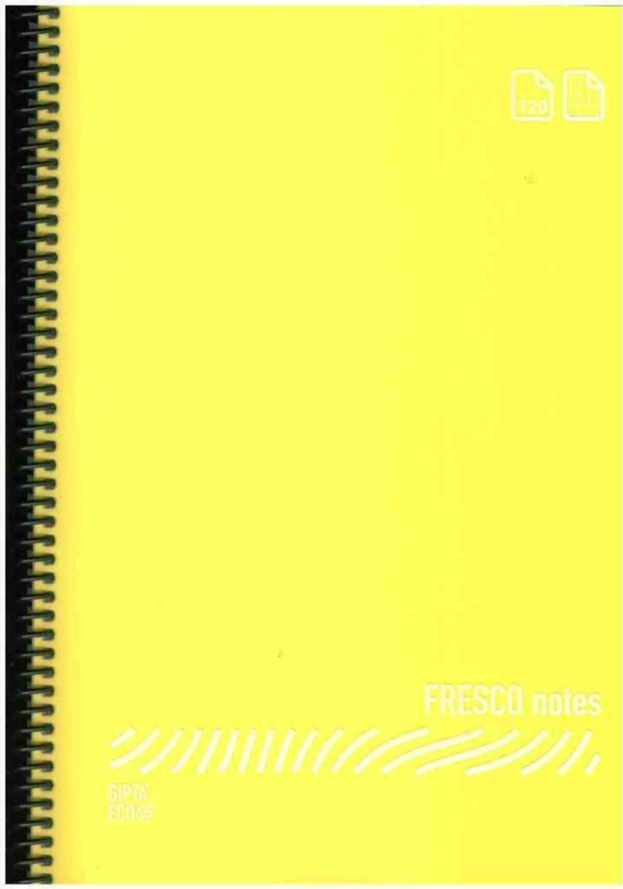 Fresco Spiralli Plastik Kapak Defter 120 Yaprak Kareli A4 Ebat - 2 Adet