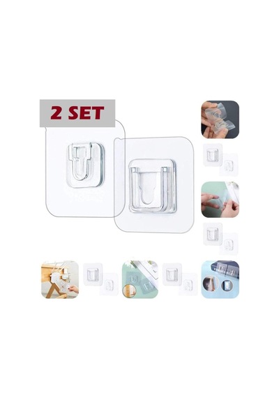 Aveo 2 Set Geçmeli Klips Eşya Sabitleme Askısı Tablo Ayna Resim Sabitleme Aparatı Standart - 556788332 Standart