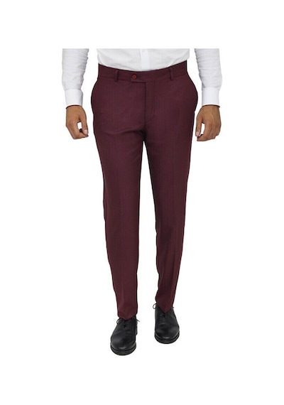 Wessi Slim Fit Desensiz Kumaş Bordo Erkek Pantolon Bordo