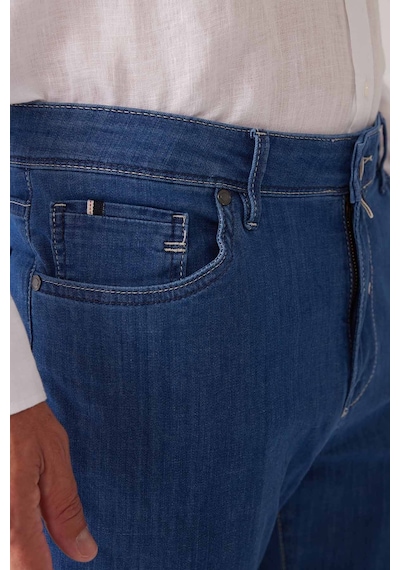 Ysf Erkek Mavi Likralı Pamuklu Regular Fit Jean Kot Pantolon