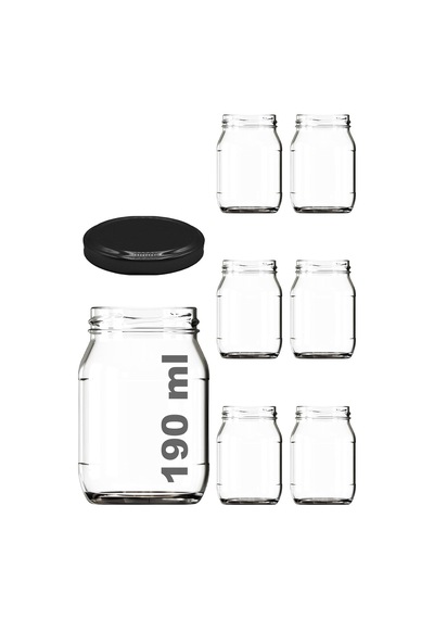 190 Ml Şeffaf Kavanoz 190 Cc Konserve Metal Kapaklı Cam Kavanoz 6 Adet Açık Yeşil - Beyaz