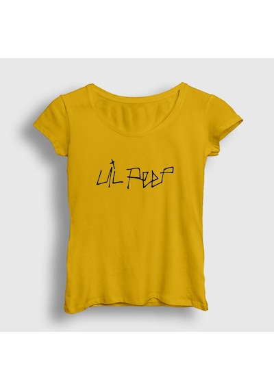 Presmono Kadın Logo Lil Peep T-shirt Sarı