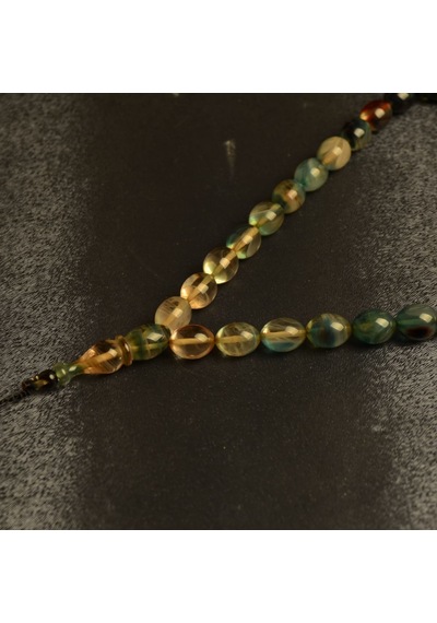 Arpa Kesim 8x11 Mm Ateş Kehribar Sistem Püsküllü Tesbih Çok Renkli 02688452