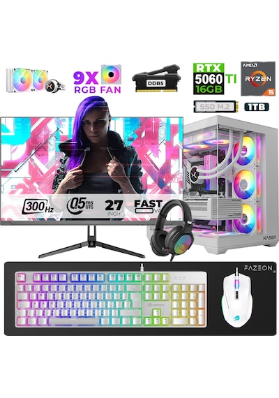Xaser Star X340 R5-7500F 16 GB 1 TB SSD 16 GB RTX5060Tİ 27" Dos NVME Masaüstü Oyuncu Bilgisayarı