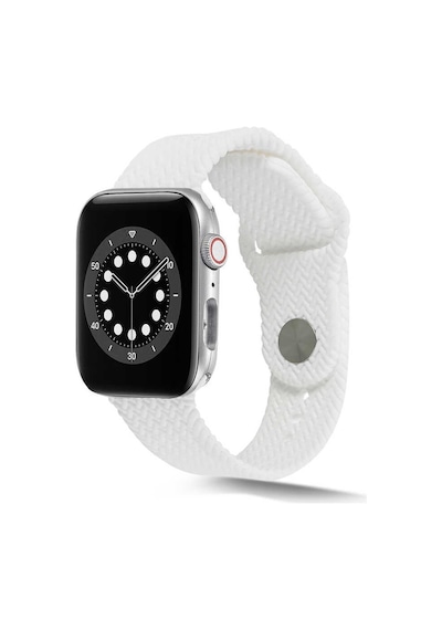 Ekılıf - Apple Uyumlu  Watch 44mm - Kordon Silikon Kordon Krd-37 - Beyaz