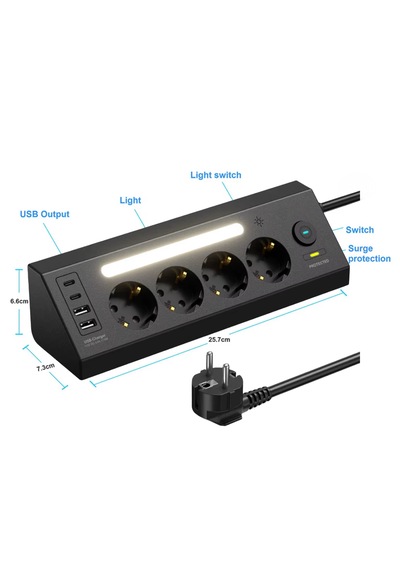 Çoklu Gece Lambalı Priz Yüksek Gerilim Korumalı 4'lü Priz 2xusb 2xtype-c Çıkışlı Grup Priz Çoğaltıcı 0 Çoklu Gece Lambalı Priz Yüksek Gerilim Korumalı 4'lü Priz 2xusb 2xtype-c Çıkışlı Grup Priz Çoğaltıcı 0