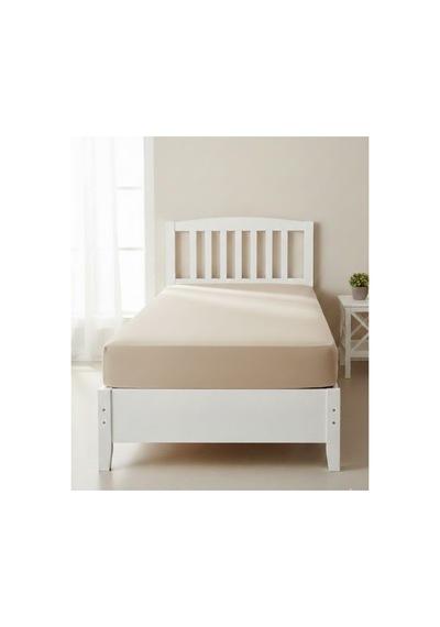%100 Pamuk Tek Kişilik Lastikli Soft Renkli Çarşaf 100x200+30 Cm Bej - 798975743 Bej