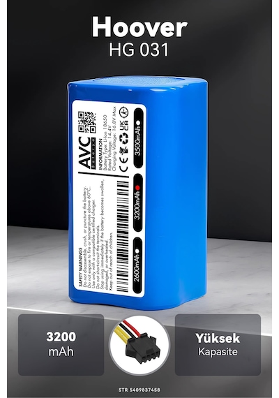 Hoover Uyumlu Hg 031 3200mah Robot Süpürge Bataryası M.ö