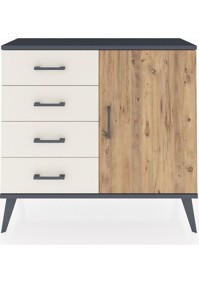 Arges Şifonyer Tek Raflı 4 Çekmeceli Tek Kapaklı 88x30x80 Antrasit-çam/aytaşı Çam/aytaşı Arges Şifonyer Tek Raflı 4 Çekmeceli Tek Kapaklı 88x30x80 Antrasit-çam/aytaşı Çam/aytaşı