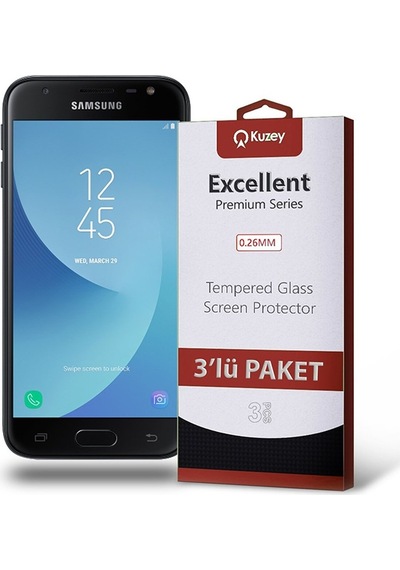 Samsung Uyumlu Galaxy J3 2017 Ekran Koruyucu Cam 3 Adet Ekonomik Paket (552806072) 20 Tl Fark Ile Apple  iPhone Hızlı Şarj Kablosu