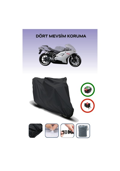Ducati 848 Siyah Motosiklet Brandası Arka Çanta Uyumlu