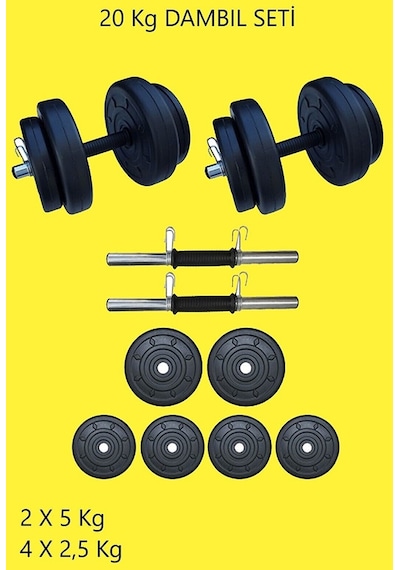 Moccastyle Dambıl Ağırlık Vücut Geliştirme Seti 20 KG