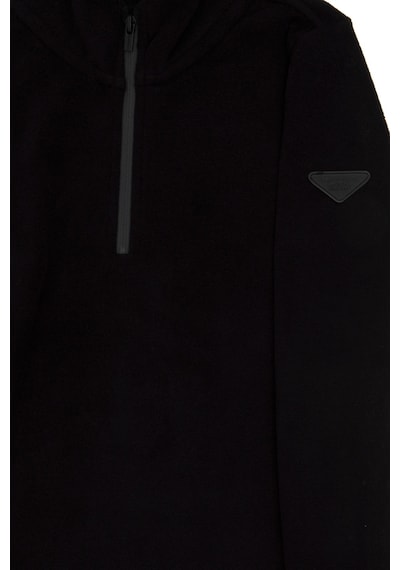 U.S. Polo Assn. Erkek Çocuk Yarım Fermuarlı Siyah Polar Sweatshirt 50298060-VR046