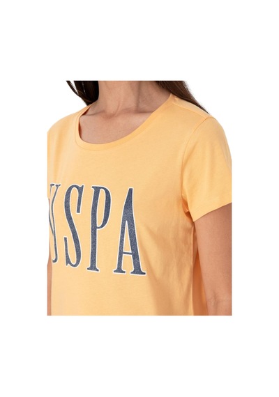 U.S. Polo Assn. Kadın Marka Yazılı T-shirt Kavun