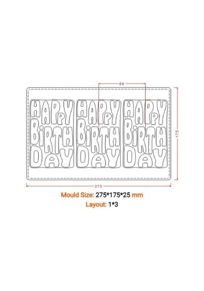 Happy Birthday Mutlu Yıllar Polikarbon Çikolata Kalıbı Renksiz