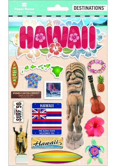 Seyahat Hawaii 2d Çıkartmaları, 3'lü Paket Diğer