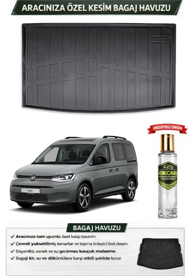 Volkswagen Caddy 2024 Model Araca Özel Esnek Bagaj Havuzu + Hediyeli