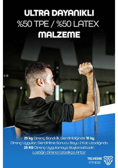 5+15+25+35 Kg 4'lü Set Barfiks Lastiği Gym Resistance Band Antrenman Kas Geliştirme Bandı 4 Boy
