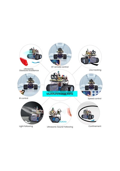 Keyestudio Arduino Uyumlu Robot Tank Kiti, Scratch/arduino İle Programlanabilir Stem Robotu, Dıy Eğitim Seti" Eğitici Oyuncaklar