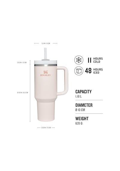 Stanley Quencher Pipetli Termos Bardak, Pembe Kuvars Rose Quartz Çok Renkli 52979142