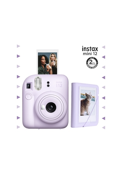 Fujifilm Instax Mini 12 Fotoğraf Makinesi + 28'li Mini Albüm Seti Lila