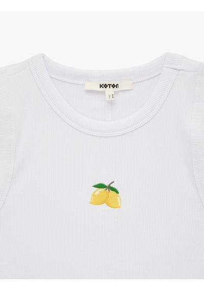 Koton Koton X Şahika Ercümen - Pamuklu Bisiklet Yaka Limon İşleme Detaylı Fitilli Atlet Bluz Beyaz 6sak10466ek Koton Koton X Şahika Ercümen - Pamuklu Bisiklet Yaka Limon İşleme Detaylı Fitilli Atlet Bluz Beyaz 6sak10466ek