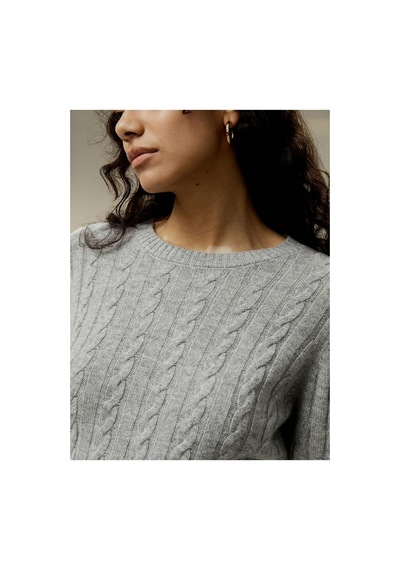 Youknitwear You Rio Bisiklet Yaka Kadın Kazak Gri
