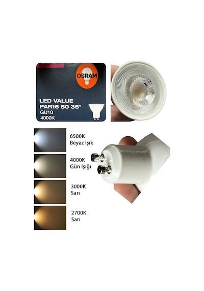 5 Adet Ledvance 6,9w Günışığı-ılık Beyaz 4000k Gu10 Duylu Led Spot Ampul