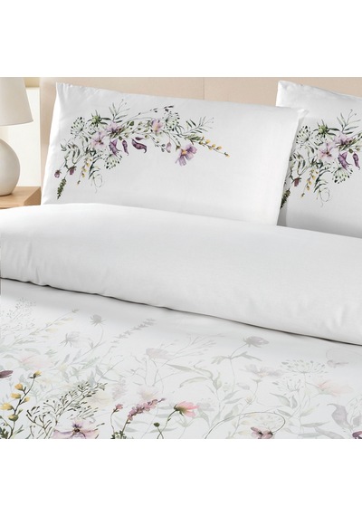 Garden Tek Kişilik %100 Pamuk Ranforce Nevresim Takımı Beyaz 57 Tel 3 Parça