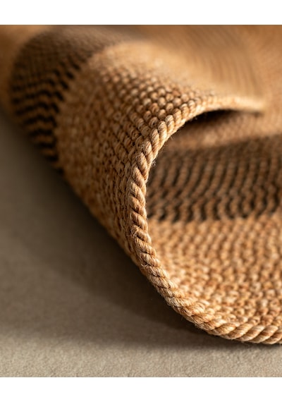Madame Coco Alsace Yuvarlak Kilim - Naturel/siyah - 120 Cm 8684427193228 Çok Renkli