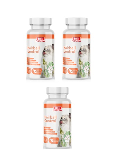 Bio Petactive Hairball Control Tablet Kediler İçin Tüy Yumağı Önleyici Tablet 90 Lı 45 Gr. X 3 Adet