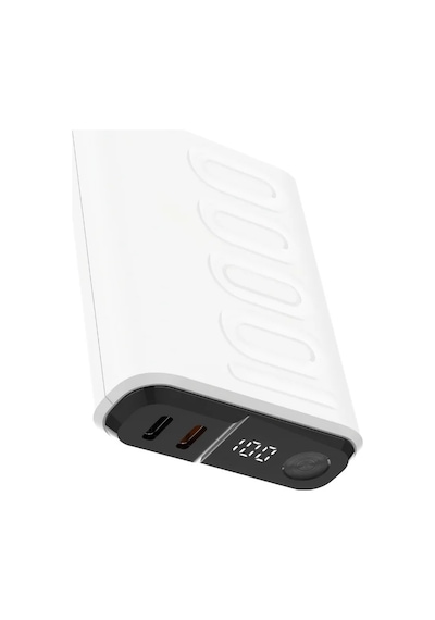 Bix Tpb15 10000mah Pd 20w Usb-c Usb-a Qc 3.0 22.5w Süper Hızlı Şarj Destekli Dijital Ekranlı Mini Powerbank Beyaz