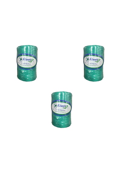 Favori İp 5000 Denye -0.8 Mm- Ambalaj Ve Paket İpi Naylon Burgulu Örgü Çamaşır İpi - Yeşil - 3 Adet