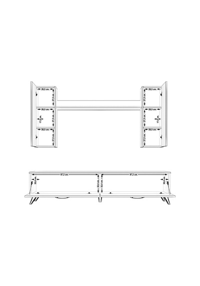 Decoraktiv Eko 5d Slm Std Retro Tv Ünitesi Tv Sehpası Beyaz