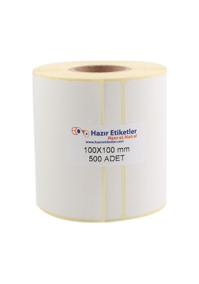 Kuşe Rulo Etiket 100mm X 100mm 500 Adet