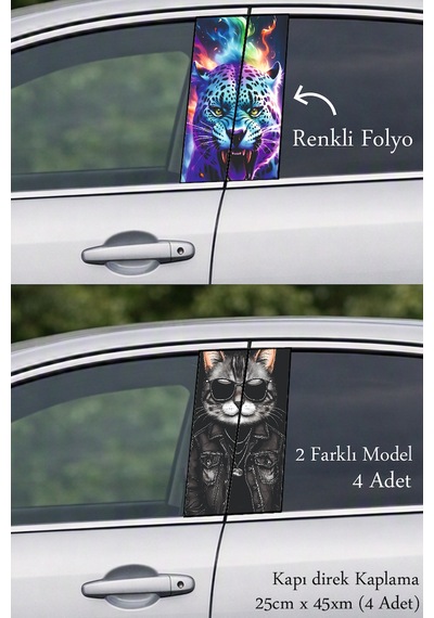 Aracınız İçin Şık Kapı Direk Folyo Sticker Etiket