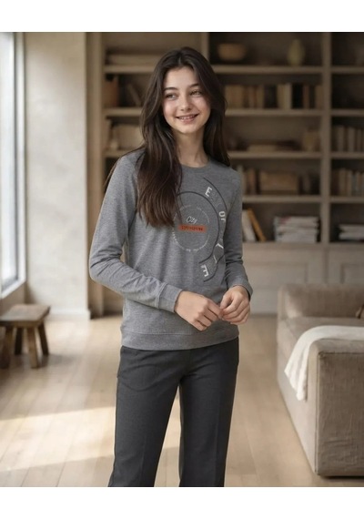 Cmk Çocuk 3 İp Şardonlu Sweatshirt Asorti 4 Renk Gri