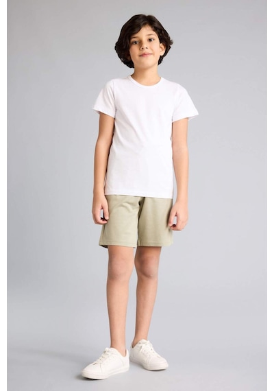 Defacto Regular Fıt Sweatshırt Kumaşı Şort Erkek Çocuk B5867a826smgn497 Yeşil-gn497