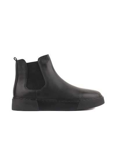 Shoetyle - Siyah Hakiki Deri Erkek Chelsea Bot - Siyah Taban - 250-041 -1163 Siyah