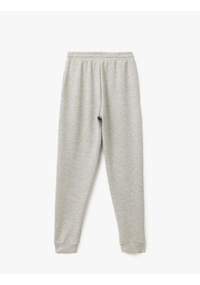 Koton Viskon Kumaş Beli Bağlamalı Cepli Jogger Eşofman Altı Gri Melanj 5sak30016ek GRİ MELANJ