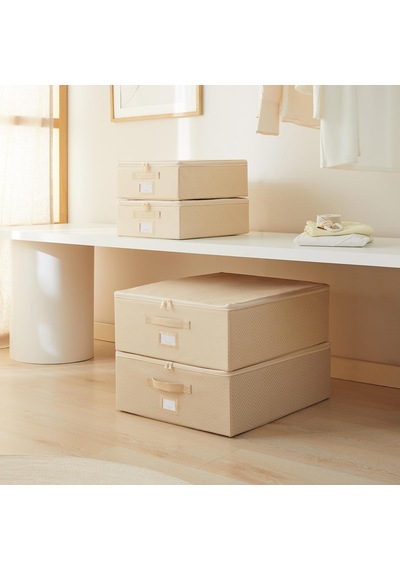 Tr 4'lü Bej Balıksırtı Destekli Hurç Set 2 Adet 31 X 38 X 12 + 45 X 55 X 18 Cm Genel
