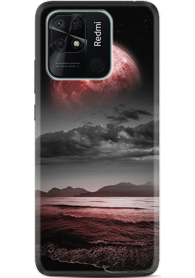 Xiaomi Redmi 10C Kılıf Resimli Desenli Silikon Platinium Series Red World 1836