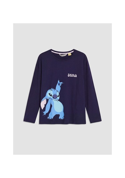 Lcw Young Lacivert Stitch Baskılı Kadın Pijama Takım