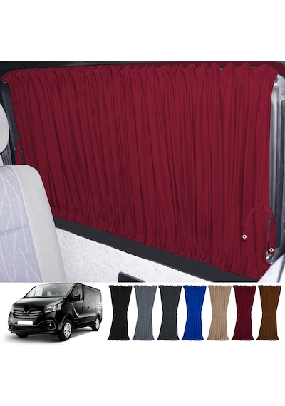 Pandami Renault Trafic 2015+ Uyumlu Bordo Raylı Oto Perde Takımı