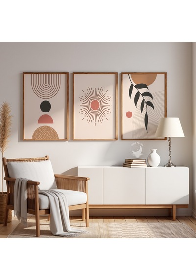 3'lü Modern Boho Poster Seti