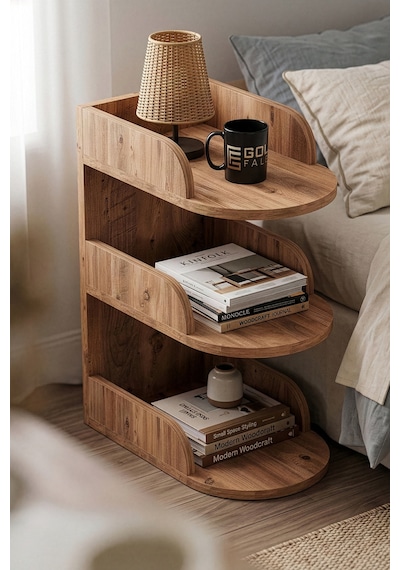 Komodin Modern Ahşap 3 Katlı Raflı Yan Sehpa Çok Amaçlı Organizer Kitaplık 180 Atlantik Çam Çok Renkli Komodin Modern Ahşap 3 Katlı Raflı Yan Sehpa Çok Amaçlı Organizer Kitaplık 180 Atlantik Çam Çok Renkli